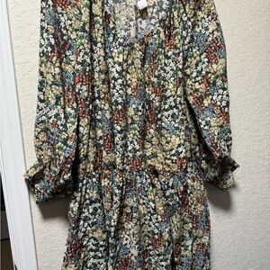 H&M Women’s Floral Long Sleeve Dress - Small